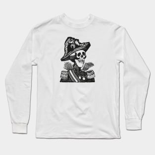 Calavera Colonel | Skeleton | Day of the Dead | Dia de los Muertos | Skulls and Skeletons | Vintage Skeletons | Military | Posada | Long Sleeve T-Shirt